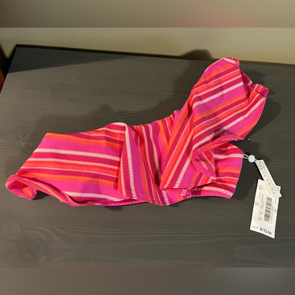 Trina Turk MARAI One Shoulder Ruffle Bikini Top NWT - Picture 3 of 5